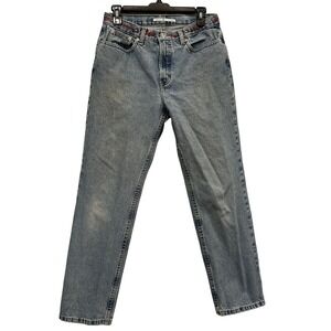 VTG Tommy Hilfiger WM Light Wash Jeans Embroidered Logo Waist Straight Leg 28x29